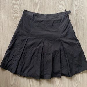 Weekend Max Mara Box Pleat Nylon Skirt Black Sz 8